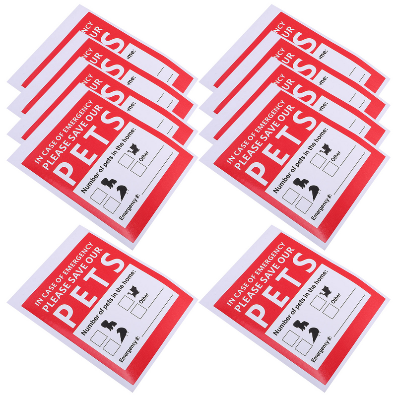 10 Sheets Window Sticker Label Stickers Accessory Safety Alert Decal Home Fire