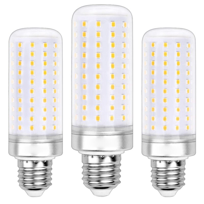 Lâmpadas de milho LED incandescentes brancas quentes, Pacote de iluminação doméstica, E27, 15W, 3 pcs