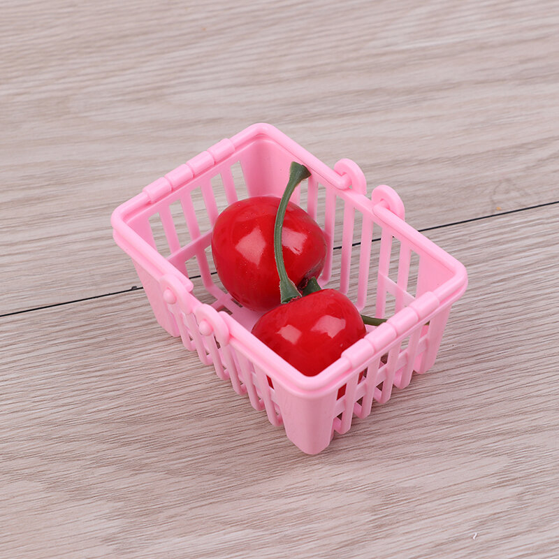 Dollhouse Miniature Shopping Basket, Finja Brincar Brinquedos, Móveis