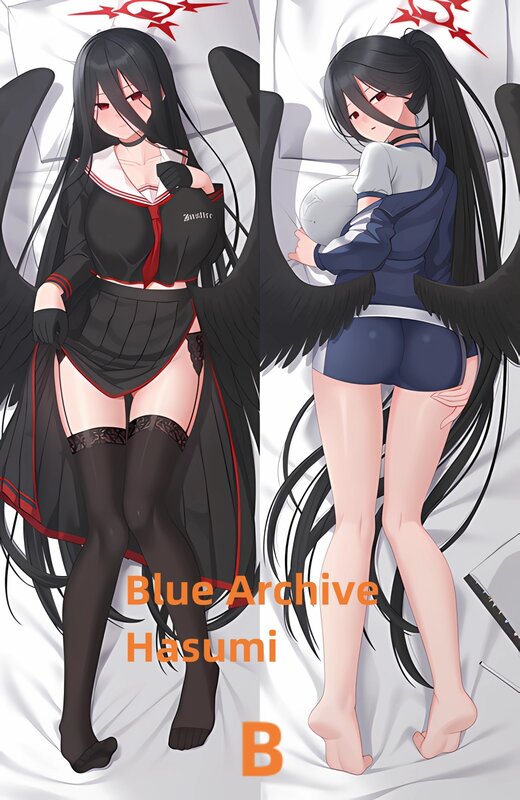 Dakimakura Anime Pillow Case Blue Archive Hasumi Double-sided Print Of Life-size Body Pillowcase Gifts Can be Customized