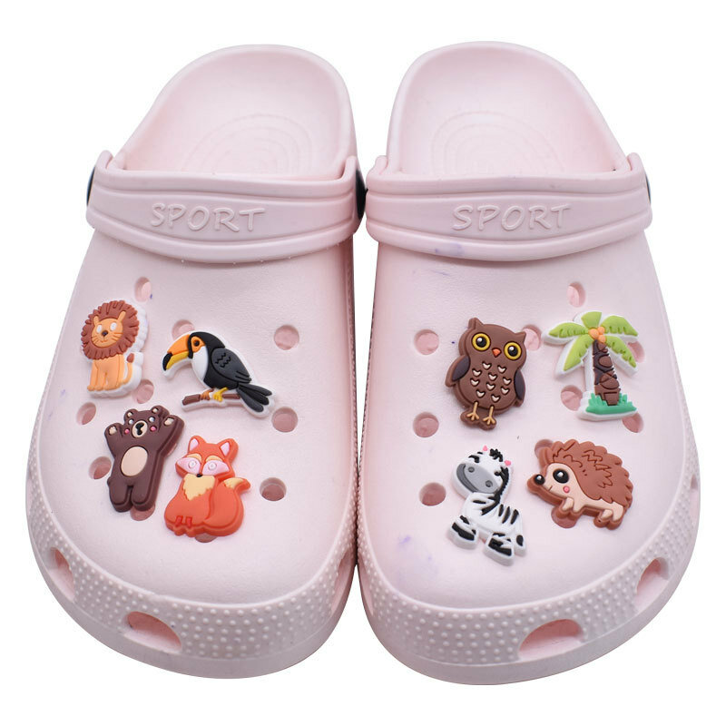 PVC shoe Charms Garden Shoe Decoration animal jungle monkey squirrel Buckle for clog Accessories Wristband Women Gifts