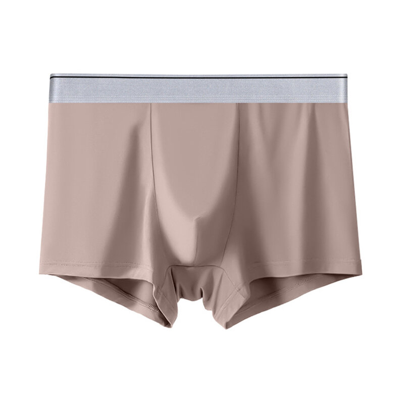 Men Underwear Seamless Boxer Briefs Ice Silk Ultra-thin Bikini Panties Bulge Pouch Underpants Breathable Boxer Homme