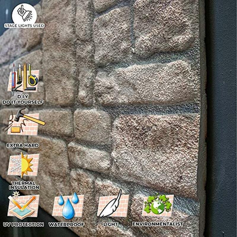 3D 스티로폼 벽 패널 스톤 룩 클래딩 조인트, 단열 습기, 차가운 열, 실제 벽돌, 바위 돌 디자인, 우아한 내구성