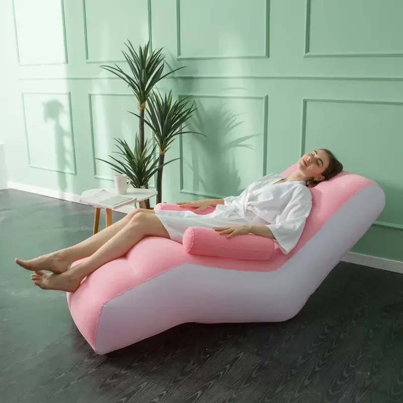 Складной ленивый диван-стул для обеденного перерыва, Воздушная скамейка для гостиной, домашняя мебель для отдыха, S-образный надувной диван с подлокотником