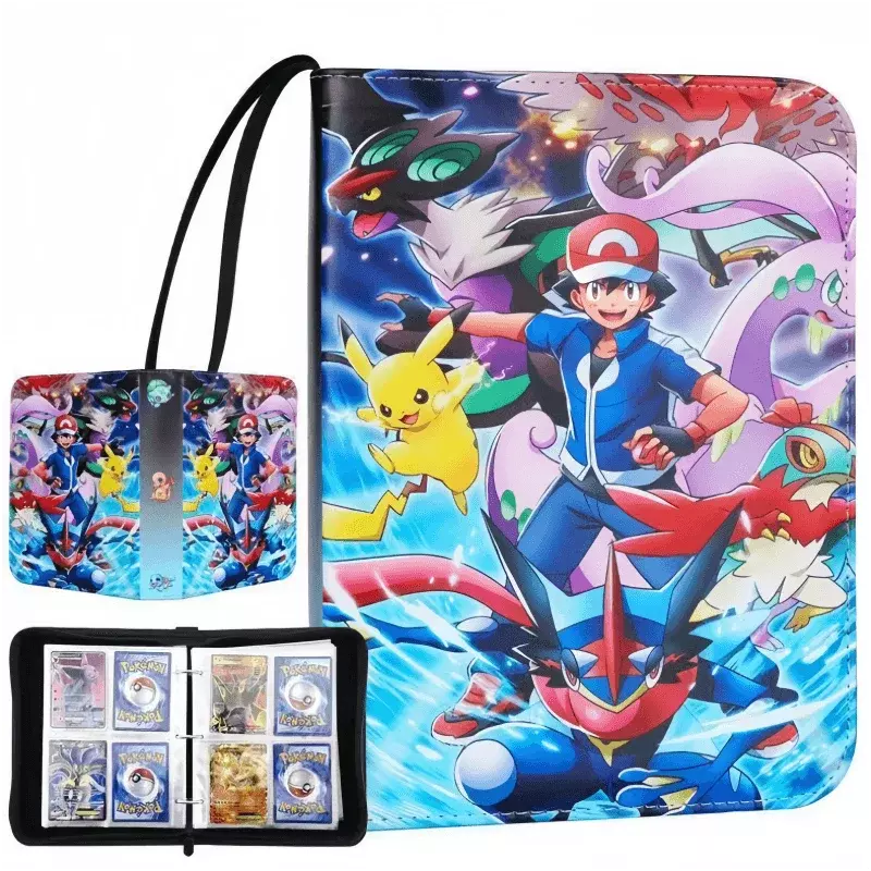 New Listed Pokemon Cartoon Anime Game Battle Card Booklet Zipper Binder Card Holder Card Cas Vmax Game Card Collection Toys Gift