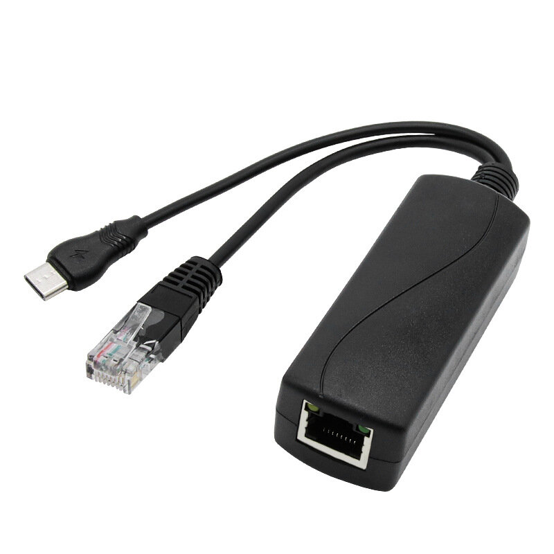 POE Splitter 5v POE USb Tpye-C Power Over Ethernet 48V To 5V Active POE Splitter Micro USB Tpye-C Plug for Raspberry Pi