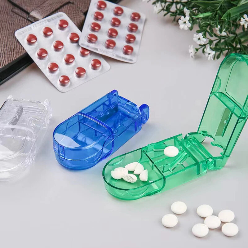 1 pc Medizin Tablet Cutter Pille Aufbewahrung sbox Splitter Medikamente Tablet Cutter Teiler Aufbewahrung koffer Gesundheits wesen Pille Medizin Fall