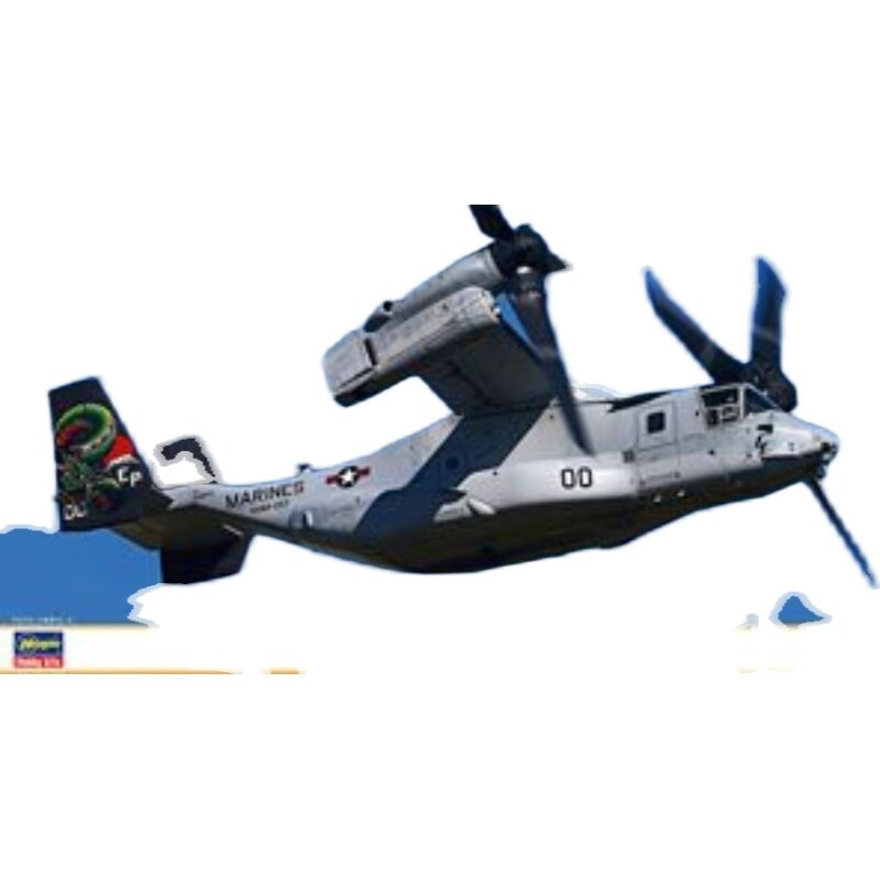 Hasegawa-modelo ensamblado estático 02421, escala 1/72 para US MV-2B Osprey VMM-265 Dragons 2002, Kit de modelo de avión de transporte