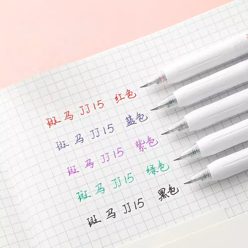 Pena Gel ZEBRA Jepang guas bergaris terbatas JJ15 pena berbasis air inti warna 0.5 pena kecil segar alat tulis seni barang lucu