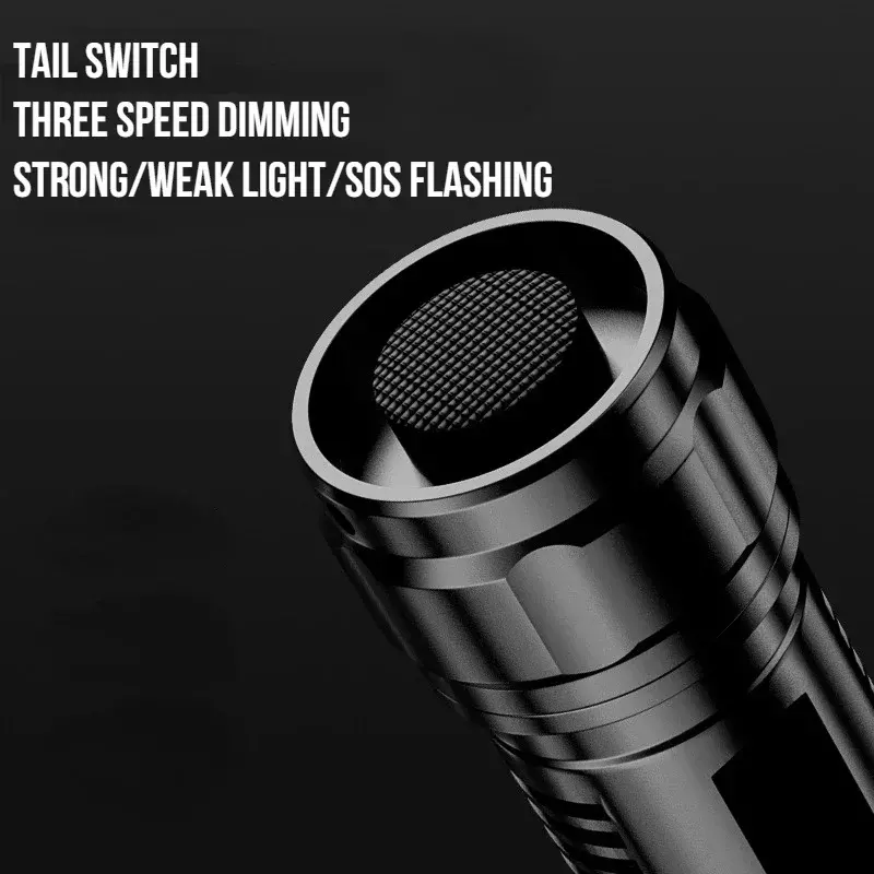 FLSTAR FIRE senter LED MINI 3 mode, lentera darurat tahan air untuk berkemah luar ruangan, senter daya tinggi portabel pengisian daya USB