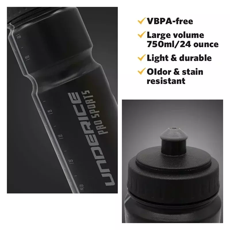 Aksesori hoki botol air hoki es BPA gratis botol olahraga 750/1000ml untuk peralatan olahraga sepak bola Lacrosse hoki es