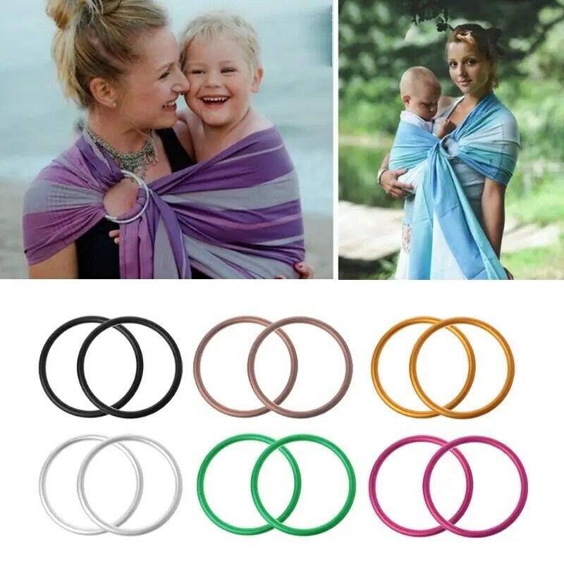 2 pçs/set anéis de estilingue de bebê porta-bebês círculo de alumínio para porta-bebês estilingue porta-bebês de alta qualidade