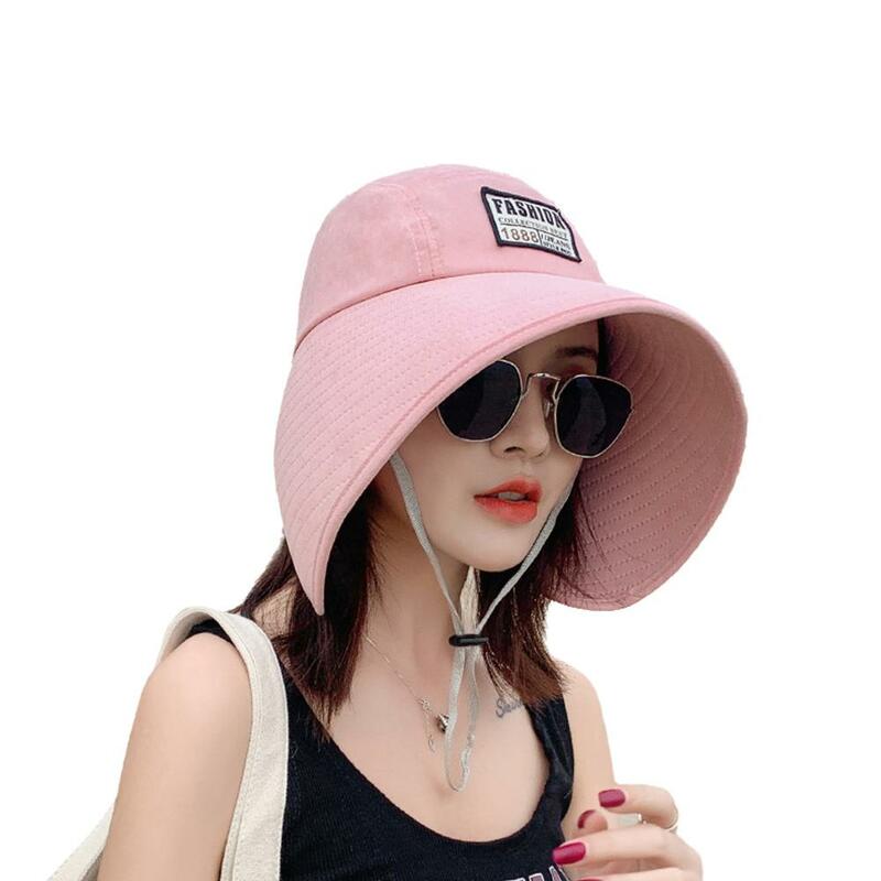 Topi musim panas modis untuk pelindung matahari topi ember warna-warni wanita topi kubah perjalanan kerai bersirkulasi X4X0