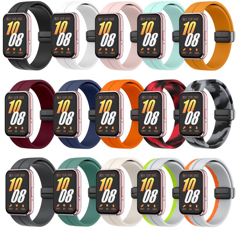 iPANWEY Magnetic Buckle Silicone Watch Band For Samsung Galaxy Fit3 Watch Waterproof Sport Easy to Replace Strap For Galaxy Fit3
