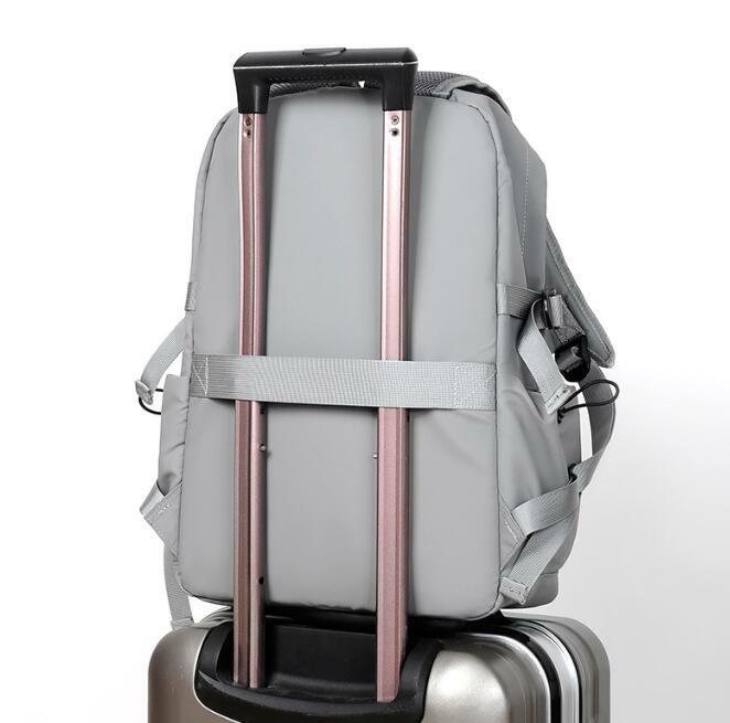 남성용 USB 방수 노트북 가방, 심플하고 가벼운 여행 배낭, 캐주얼 트렌드 십대 학교 책가방