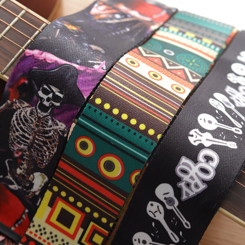 موضة ريترو العرقية نمط الغيتار حزام قابل للتعديل حزام من الجلد ل الغيتار الشعبي الغيتار الكهربائي باس القيثارة الغيتار الملحقات