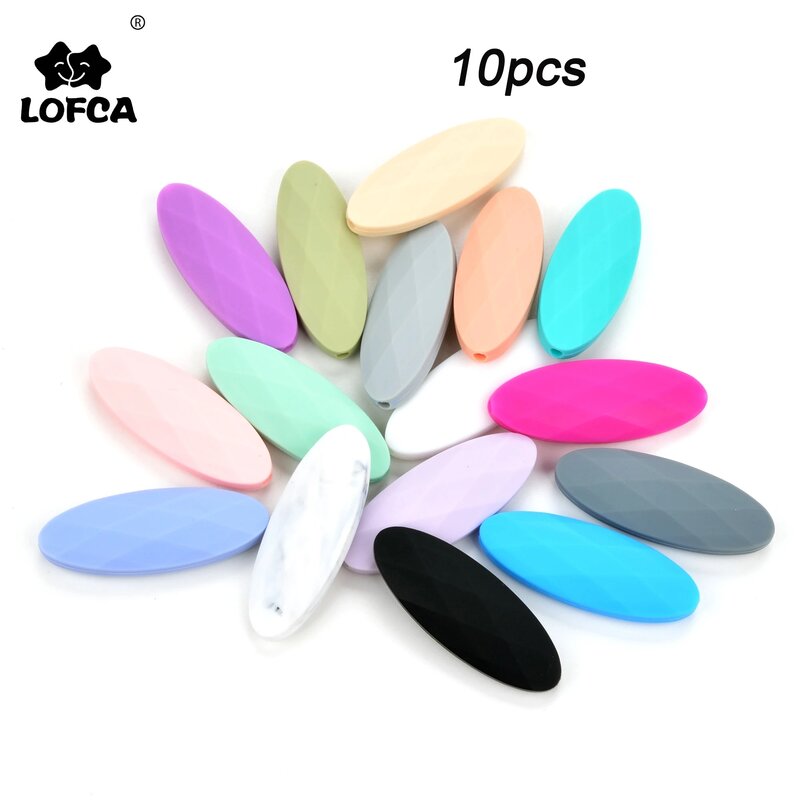 LOFCA 10pcs Marquise Silicone Beads For DIY Teether Teething Necklace BPA Free Food Grade Silicone Beads For Baby Teether
