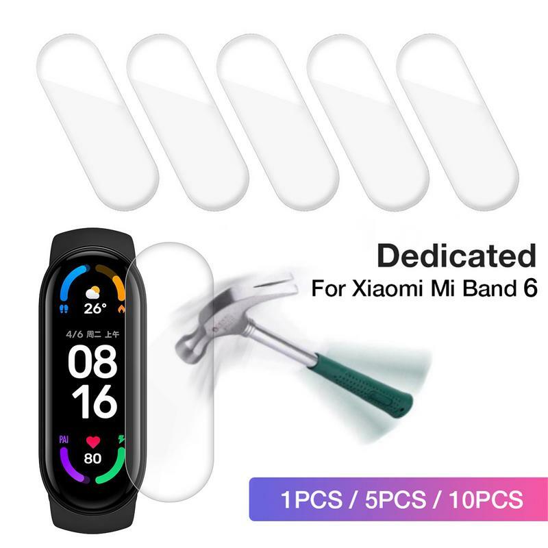 1/5/10pcs Hydrogel Protective Film For Watch For Xiao mi Mi Band 6 Screen Protecto Soft Film Smartwatch TPU Covering Full Screen