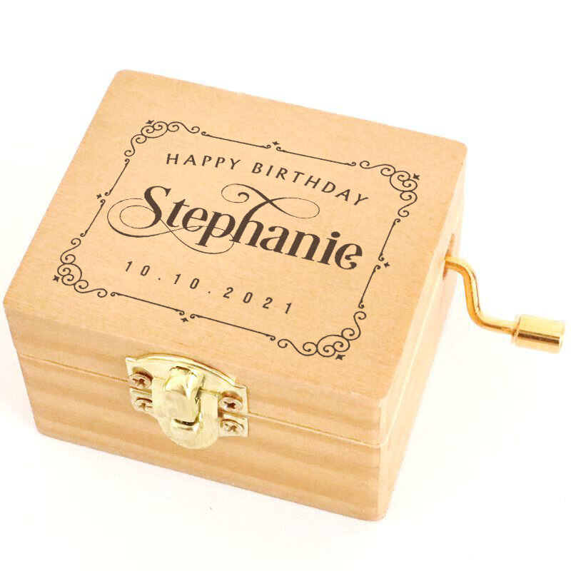 Father's Day Personalized Music Box Music Available Boxes for Gifts Custom Engraved Music Boxes Wood Music Box