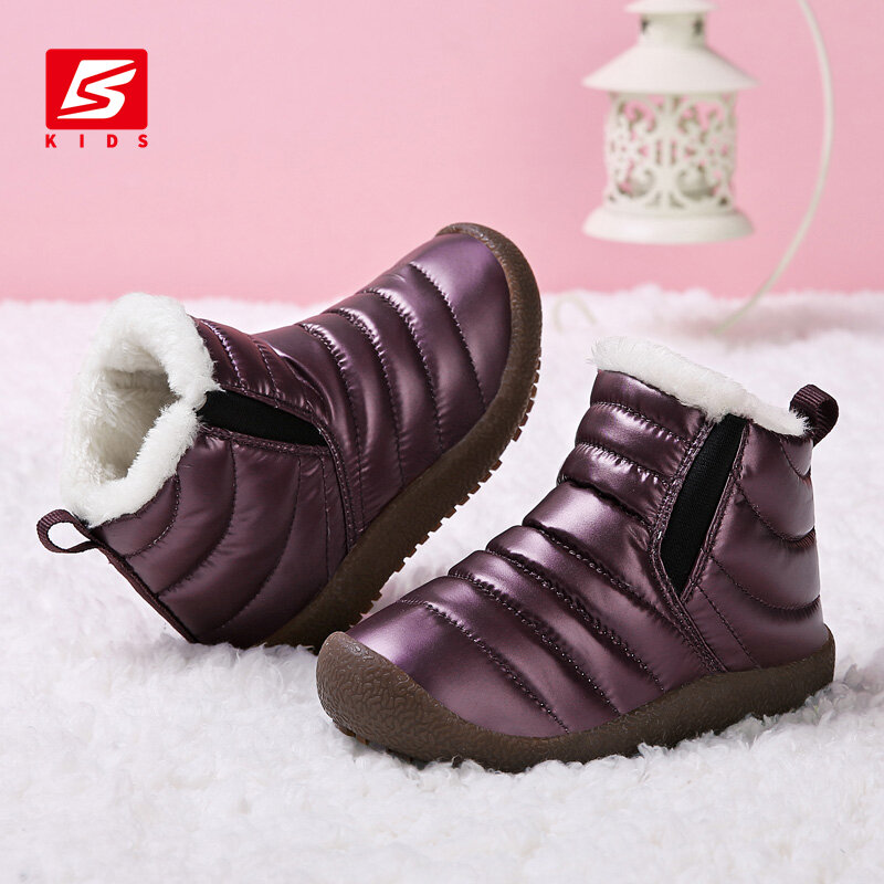 Детские зимние ботинки, Детские уличные зимние ботинки для девочек и мальчиков, сохраняющие тепло, плюшевая плотная обувь, водонепроницаемая модная детская хлопковая обувь, 2022