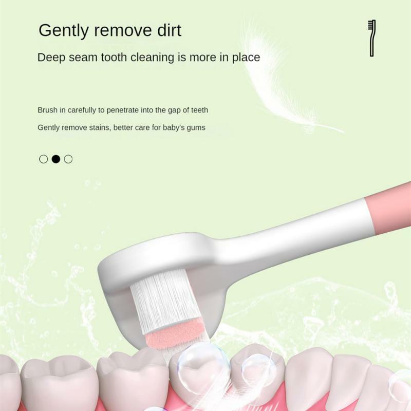 Dreiseitige Zahns chutz zahnbürste für Kinder Baby-Zahnbürste mit weichen Borsten Laub zahnbürste Trainings zahnbürste
