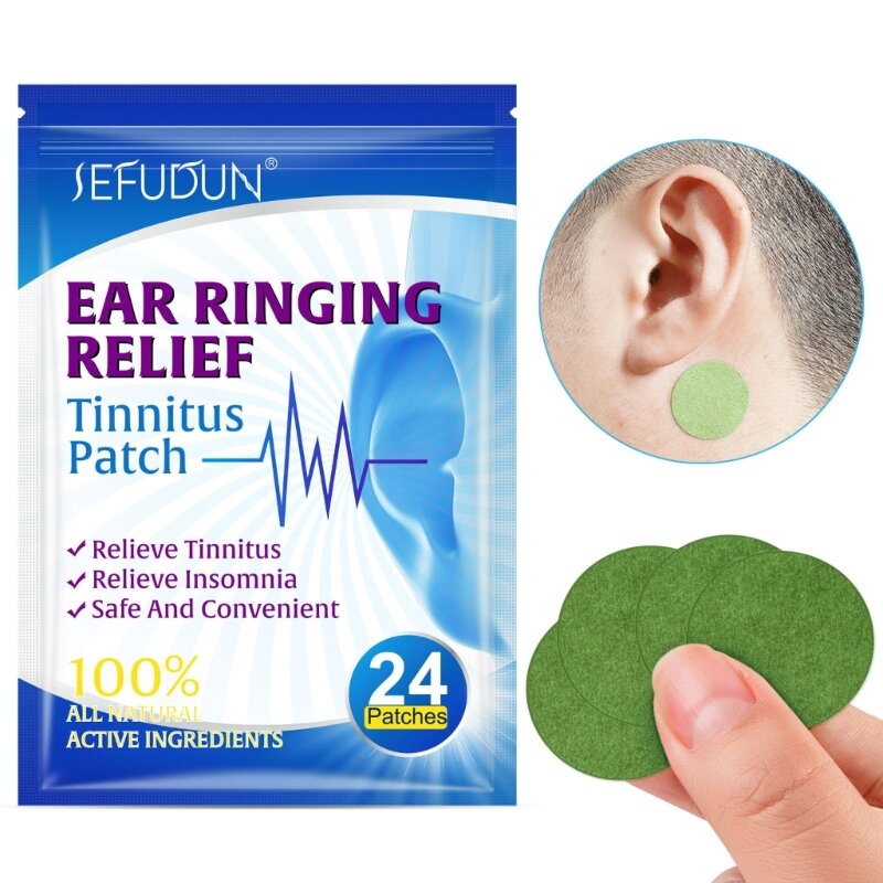 Parche tratamiento para aliviar Tinnitus a base hierbas naturales para pérdida audición, alivio del dolor