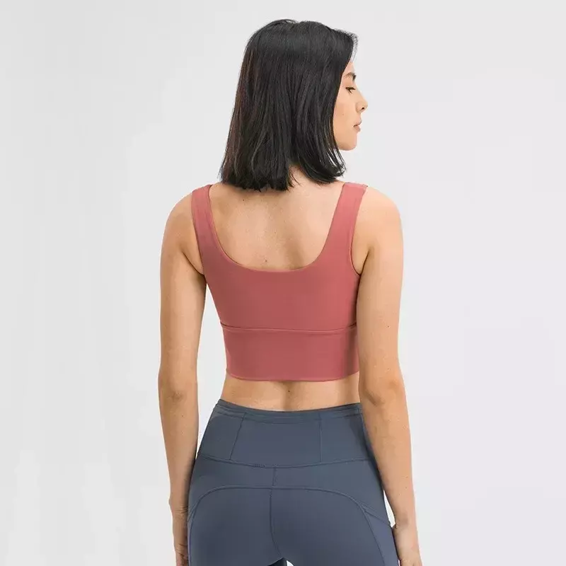 Lemon Women's Sports underwear With Chest Pad Shock-proof Running Fitness Training Front Zipper Bra Yoga Wear Sports Bra