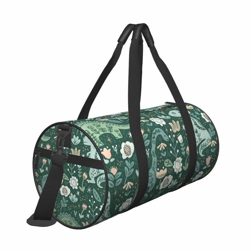 Borsa da viaggio Folk Floral Dinosaur Gym Bag Animal Cartoon Oxford borse sportive borsa da Yoga di grande capacità borsa da Fitness per coppia