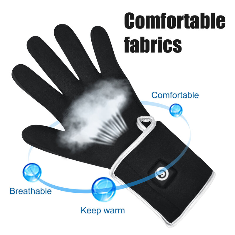 Перчатки с зарядкой и подогревом, велосипедные перчатки с подогревом, теплые водонепроницаемые перчатки для сенсорных экранов, перчатки с электрическим подогревом для катания на лыжах
