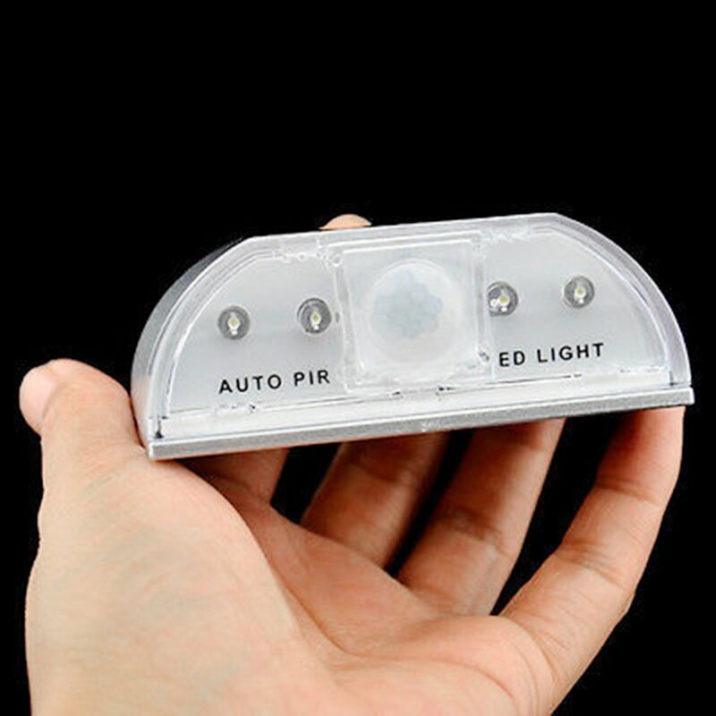 4LED 자동 PIR 문짝 키홀 모션 센서 감지기, LED 라이트 램프, 실버 LED 센서 모션 램프, 야간 조명