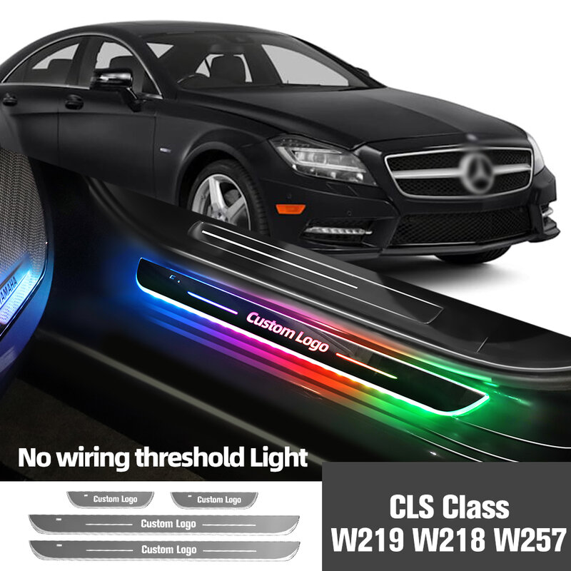 For Mercedes Benz CLS Class W219 W218 W257 C257 Car Door Sill Light Customized Logo LED Welcome Threshold Pedal Lamp Accessories