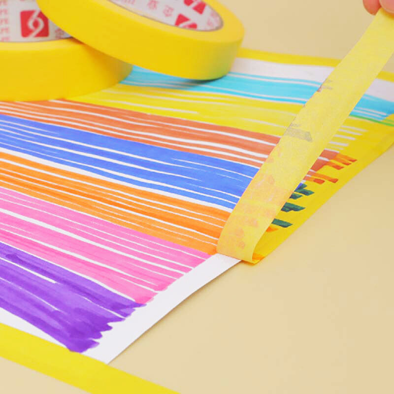 1 szt. Kolorowa papierowa taśma maskująca Washi w tęczowych kolorach lepki klej wyroby dekoracyjne DIY Washi naklejki na taśmie scrapbookingu