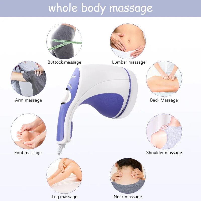 Gezondheidszorg 5 In 1 Full Body Afslanken Cellulitis Massage Slimmer Volledige Relax Tone Spin Body Hals Massager Terug Roller 3D Elektrische