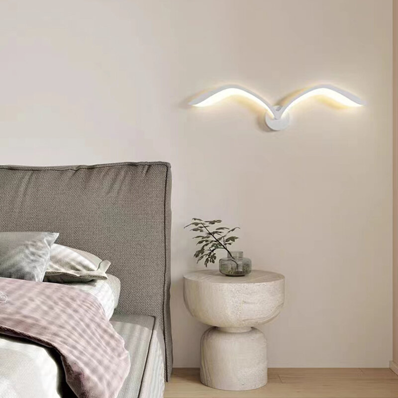 Creative seagull wall lamps Art Home Decor Luminaire Modern LED Living room TV wall background wall sconce White bedside lamps