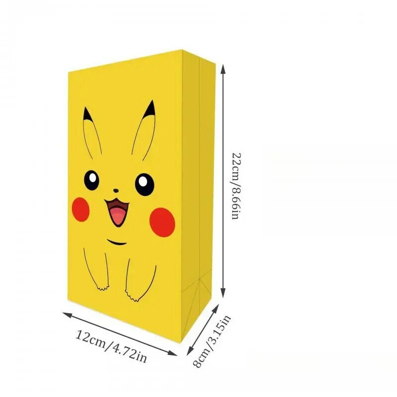 Pokemon Halloween Snoep Geschenkdoos Anime Pikachu Kraft Papieren Zak Jigglypuff Candy Party Kraft Papieren Zak Sticker Schattige Kawaii Kind