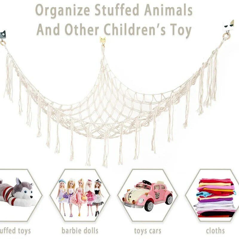 1 buah mainan jaring penyimpanan sudut tali tenunan tangan mainan segitiga jaring penyimpanan sudut kamar tidur mainan jaring tempat tidur gantung latar belakang dekorasi ruang dinding