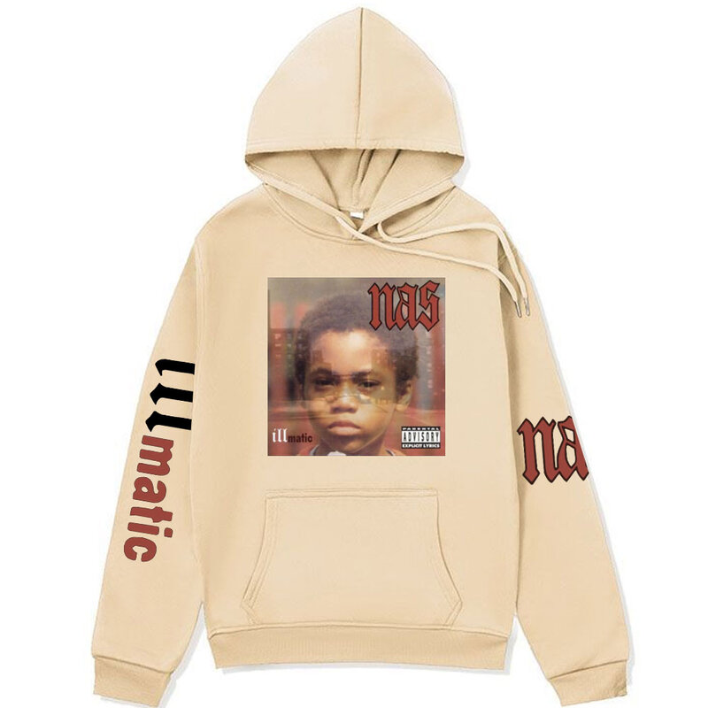 Rapper Nas Illmatic Vintage Grafische Hoodie Heren Hiphop Trend Unisex Sweatshirts Met Capuchon Mode Streetwear Hoodies Tops