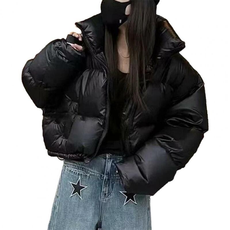 여성용 파카 코튼 코트, 스탠드 칼라 재킷, 방풍, 보온, 두꺼운 패딩 지퍼, 레이디 재킷, 가을, 겨울