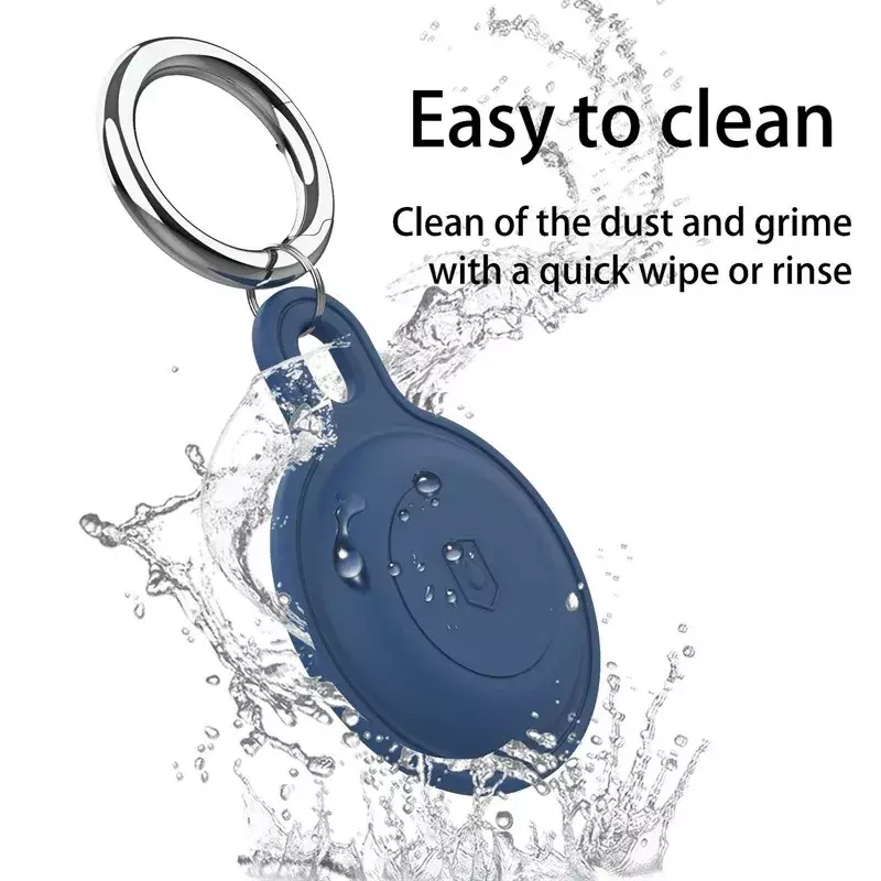 Gantungan Kunci silikon untuk casing Airtag Apple penutup pelindung 360 ° kedap air tempat AirTag Aksesori pelacak casing Airtag cincin kunci