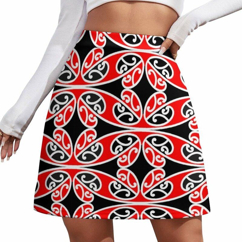 Maori rok Mini pola tradisional, rok Mini hiu, rok gaya Korea Inti peri