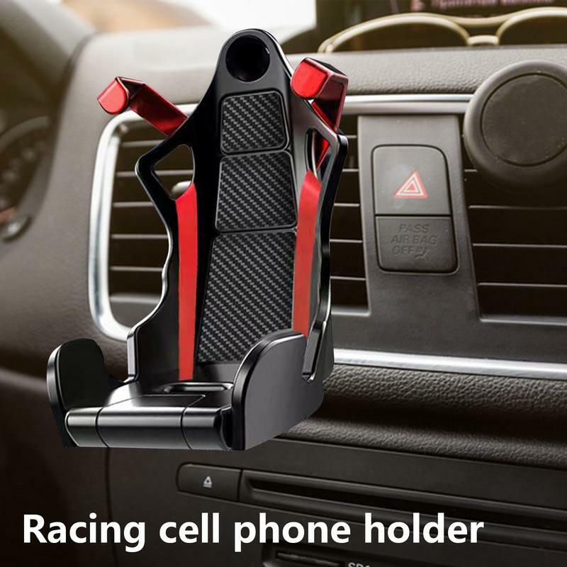 Suporte de telefone para assento de corrida de carro, design criativo, saída de ar, navegação de carro, assento, suporte para in