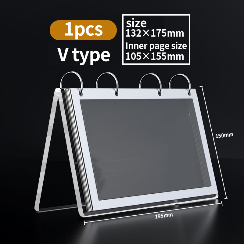 Acrylic Page-Turning Table Card Sign Double-Sided Menu Display Card A4 Menu Price Card A5 Desktop Drinks Card Promotion Card