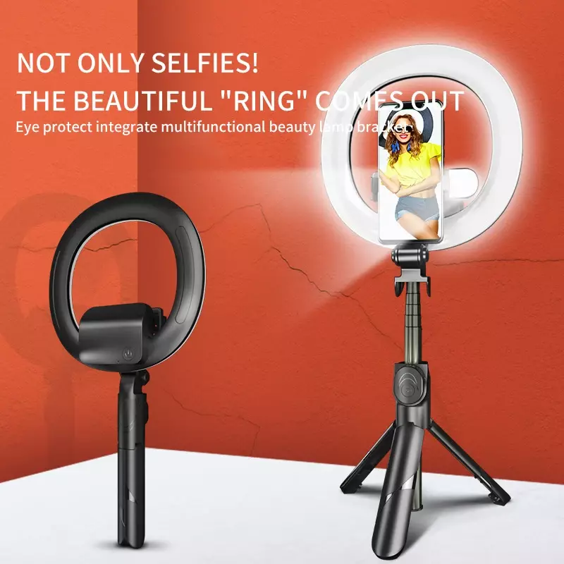 Vendite calde 18.5cm Selfie Stick con materiale in lega di alluminio Abs supporto riempimento leggero