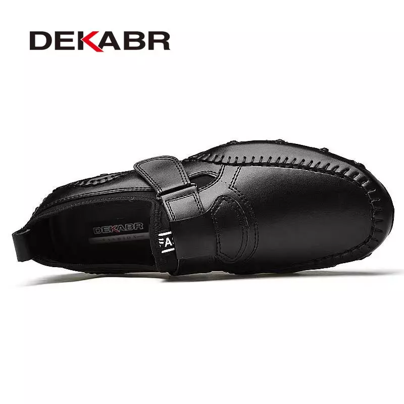 DEKABR Split Leather Casual Shoes Spring Summer Breathable Comfortable Men Shoes New Fashion Non-Slip Moccasin Flat Men Loafers