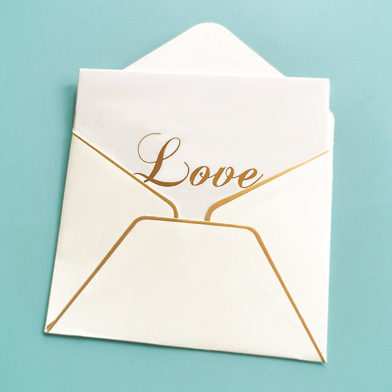 Sobres dorados para pequeña empresa, sobres de papel para invitaciones de boda, papelería, 50 unidades/lote