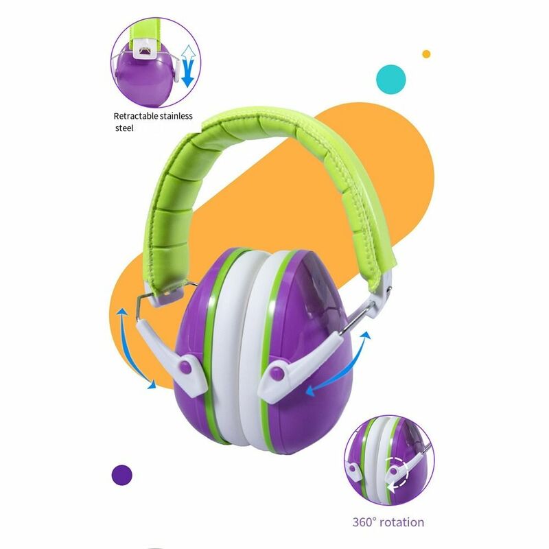 Adjustable Head Band Kids Ear Protection Earmuffs Soundproof Noise Reduction Soundproof Headphones Wear-resisting