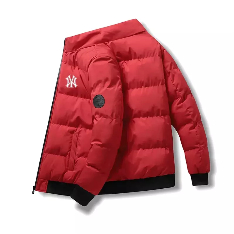 Jaket bantalan katun untuk pria, jaket parka Logo kepala harimau, jaket empuk kasual tebal M-4Xl Musim Dingin 2023