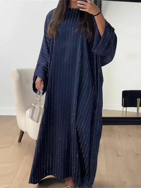 Ramadan Eid Satin Batwing Abaya Dubai Luxury Elegante Muslim Kaftan Dress Abayas For Women Kebaya Robe Femme Musulmane Vestidos