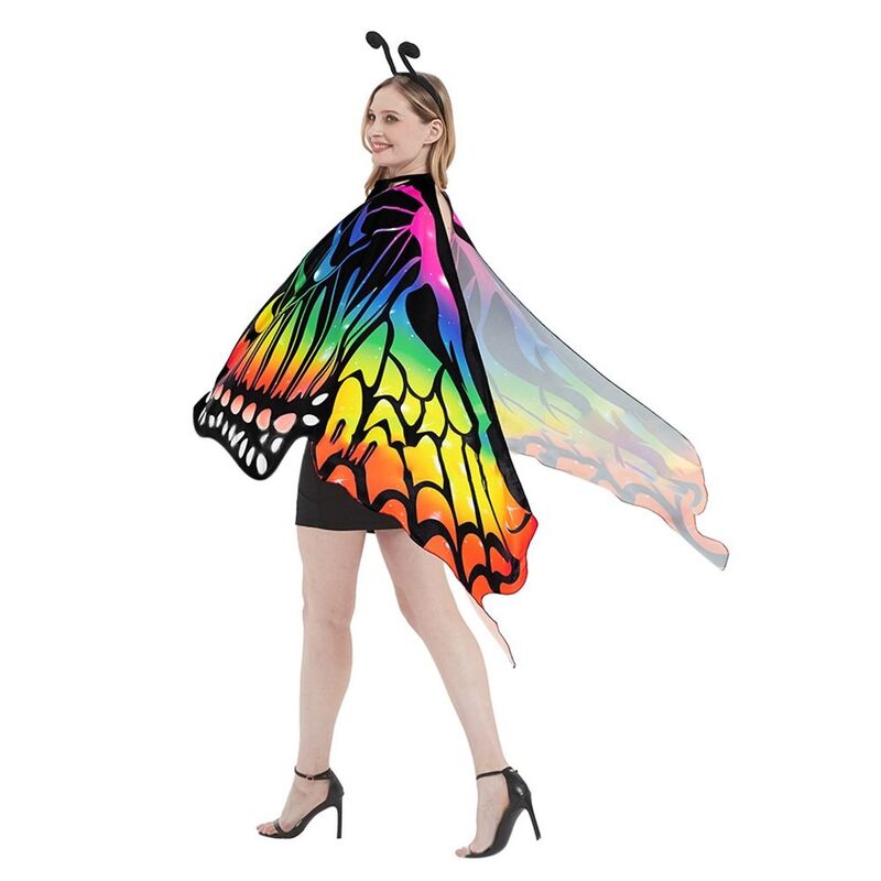 Halloween Butterfly Wings Costume para Mulheres, Cosplay Adulto, Capa