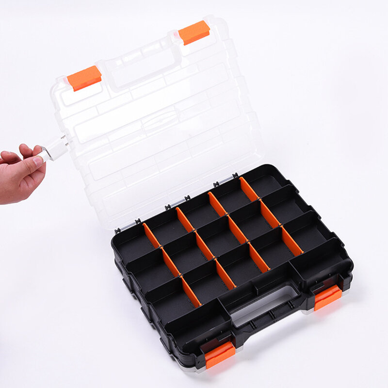 Hardware Aufbewahrung koffer Werkzeug kasten Organizer tragbare haltbare Kleinteile für Schrauben doppelseitige Muttern Fach Schrauben Kunststoff